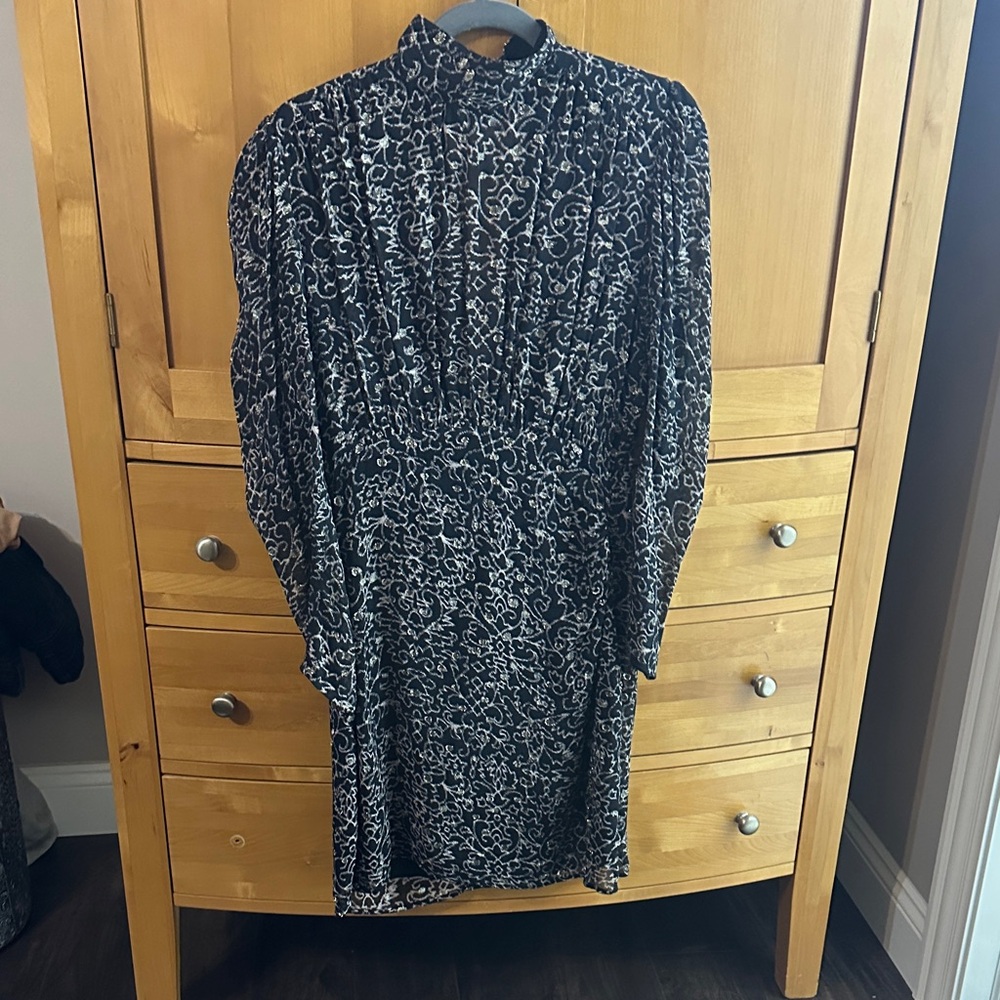 Black and White Patterned Dress